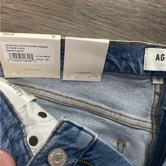 AGOLDE WILDER WHIPLASH Mid Rise Slim Straight Leg Jeans